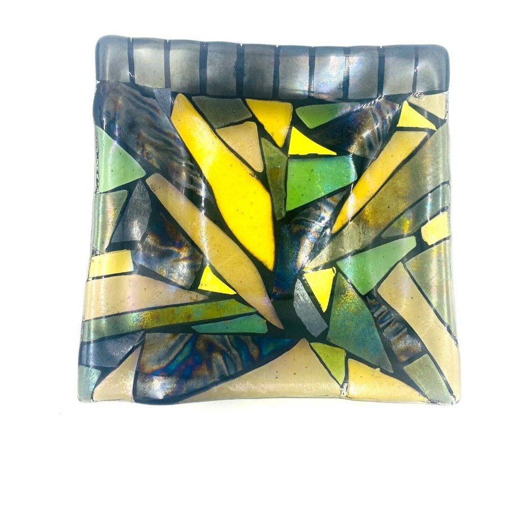 Fuzed Glass Trinket Dish Signed Kymn Hughes 2004 #6